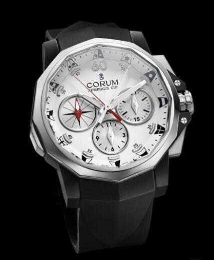 Corum Admiral's Cup Challenger 44 Chrono Split-Second Replica Watch 986.591.98/F371 AA52 Steel - White Dial